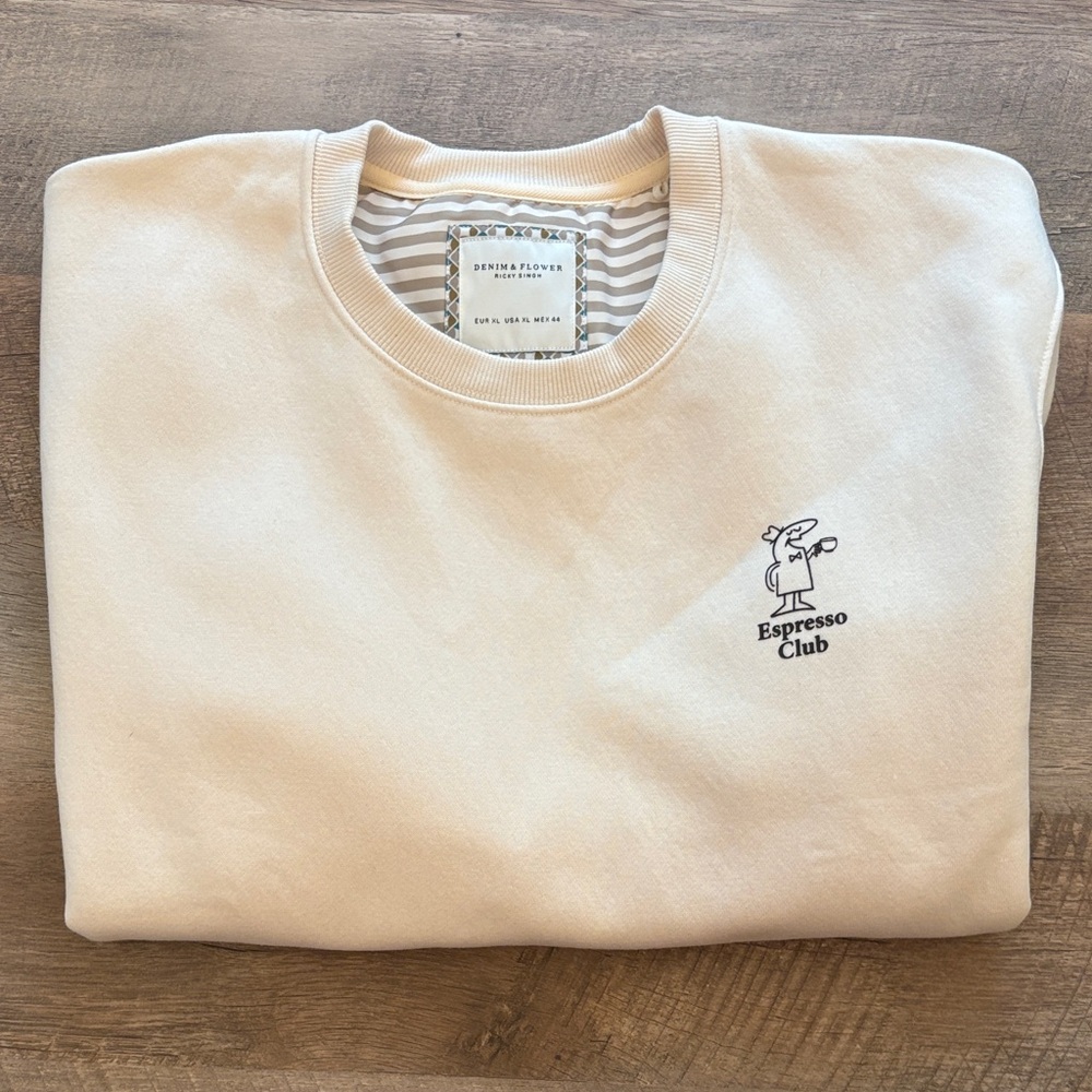 Espresso Club Cream Crewneck Sweater